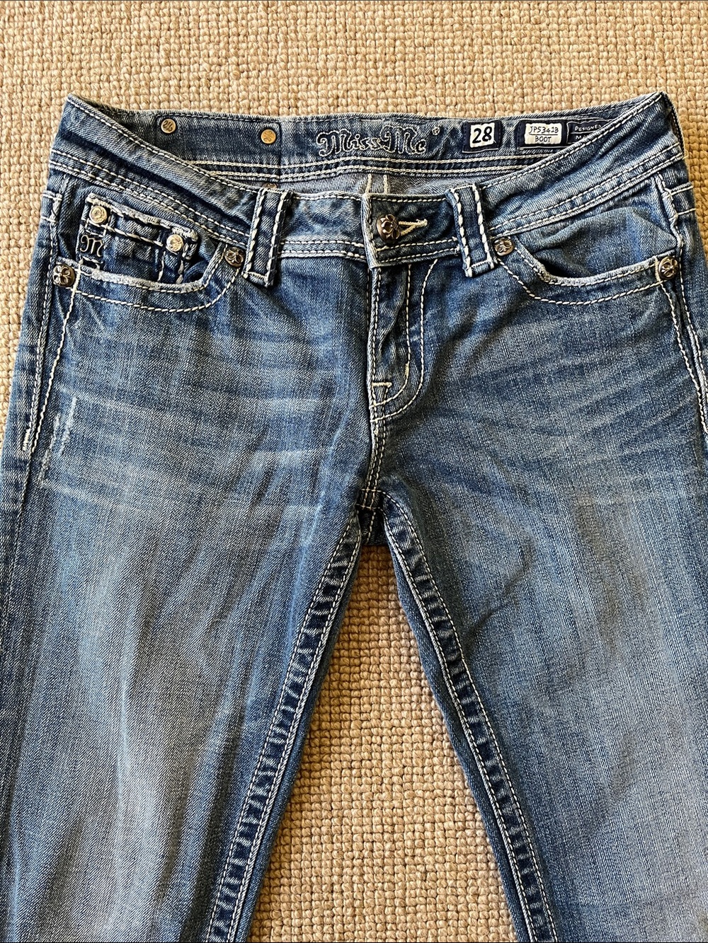 Miss Me Low Rise Boot Cut Jeans
